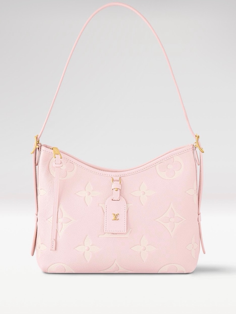 Louis Vuitton CarryAll PM Monogram Empreinte Leather Pink Quartz Shoulder Bag